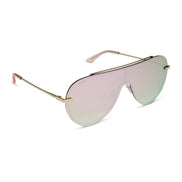 Imani Sunglasses — Gold + Cherry Blossom Mirror
