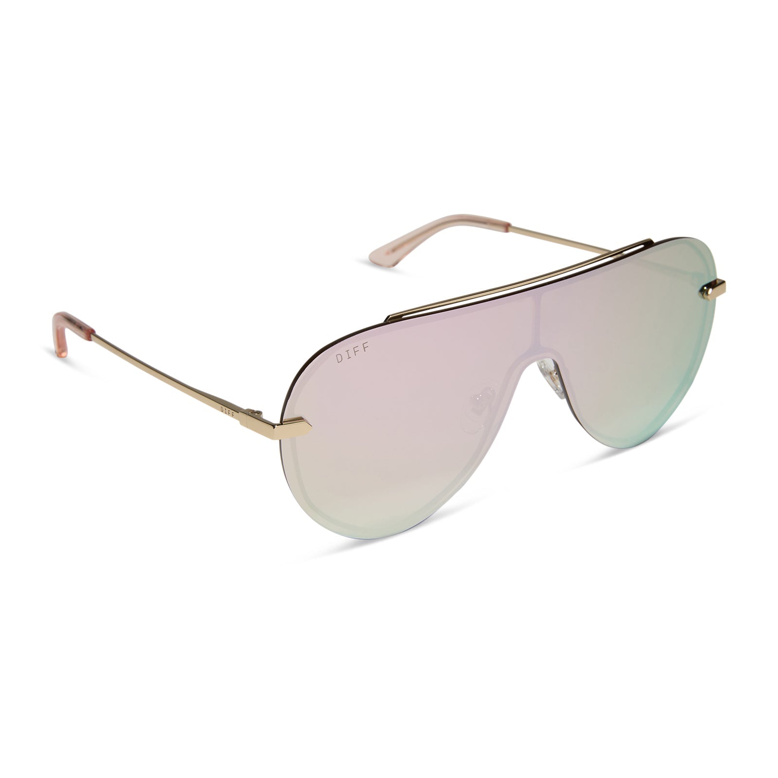 Imani Sunglasses — Gold + Cherry Blossom Mirror
