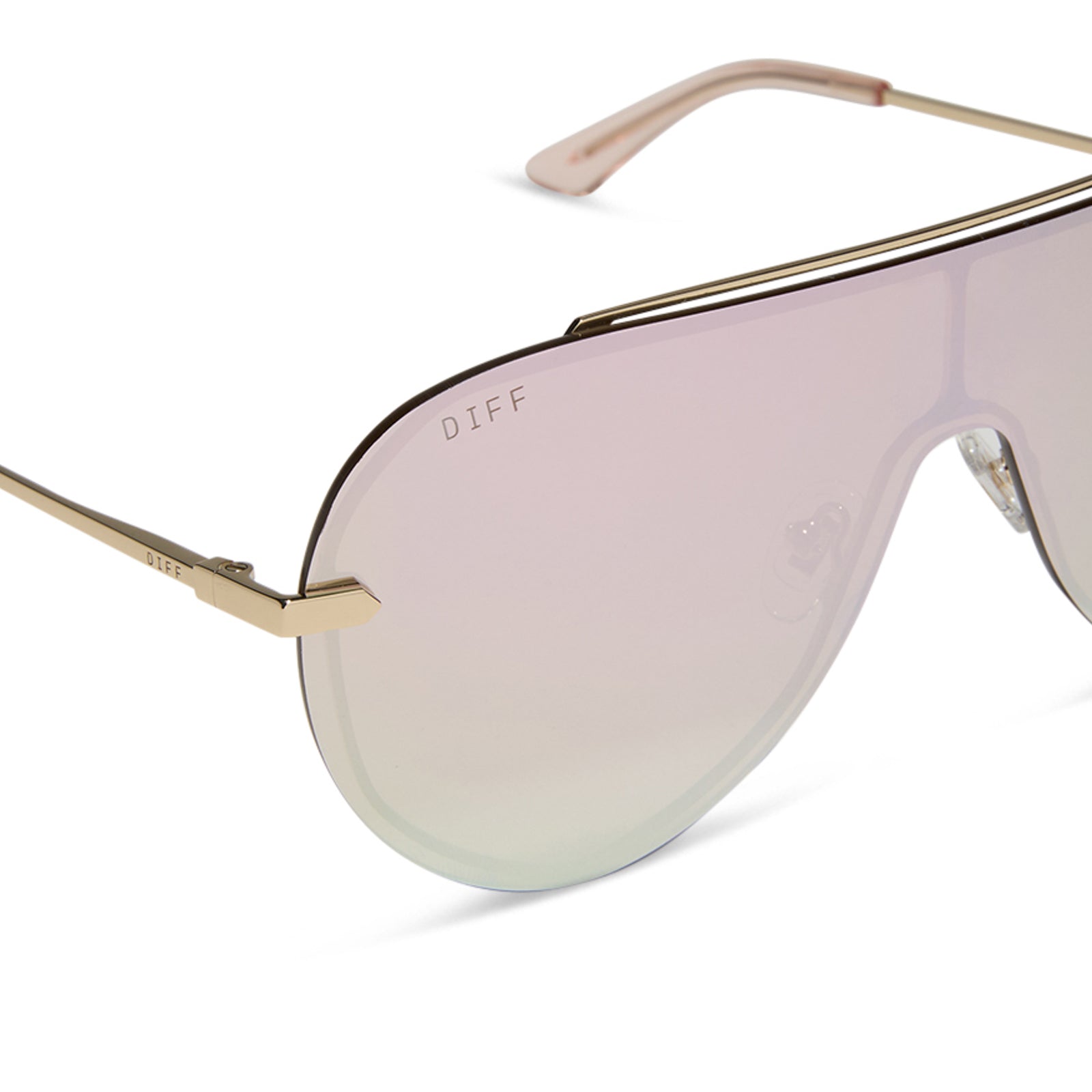 Imani Sunglasses — Gold + Cherry Blossom Mirror