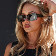 Indy Sunglasses — Black + Grey Polarized
