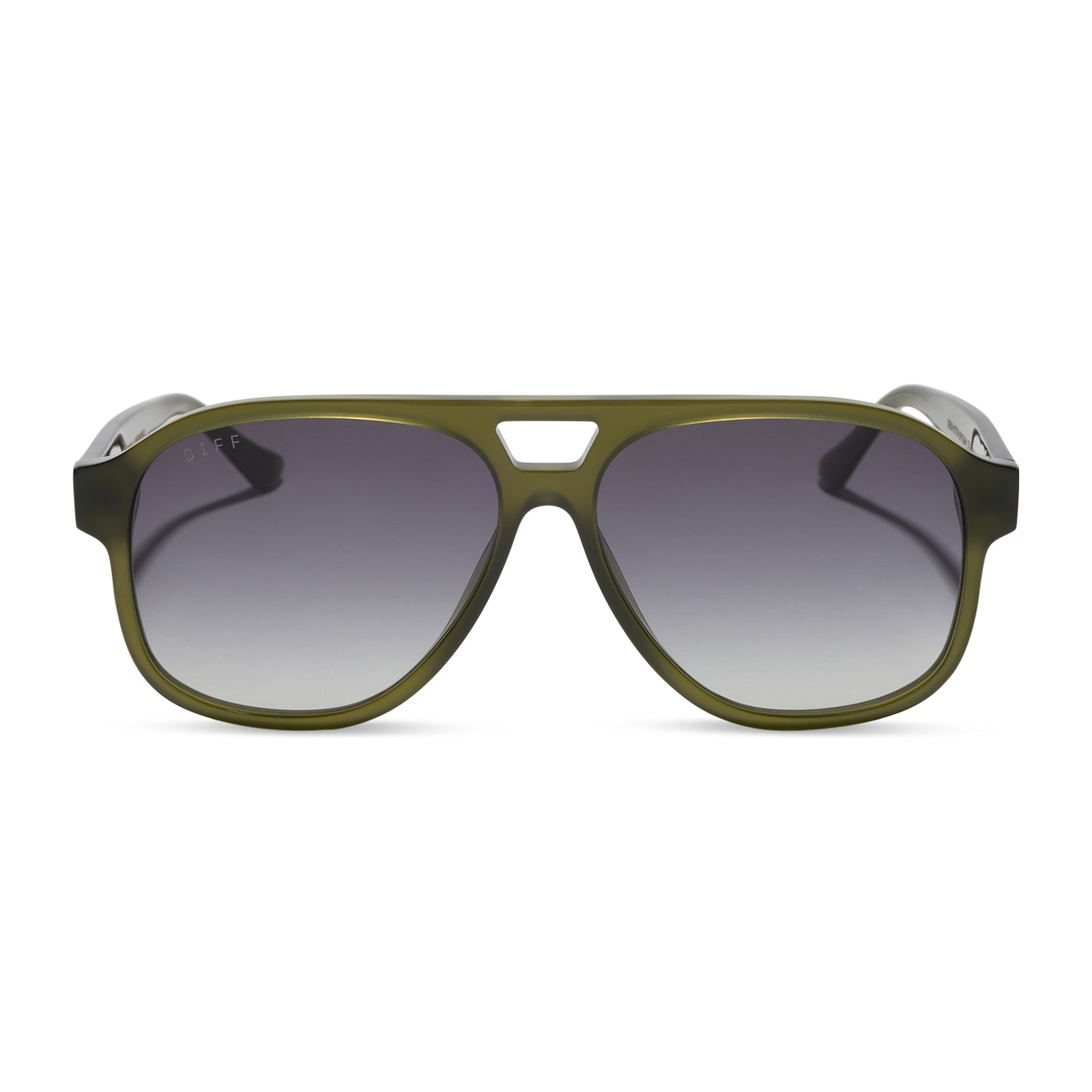 Nash Sunglasses — Milky Olive + Grey Gradient