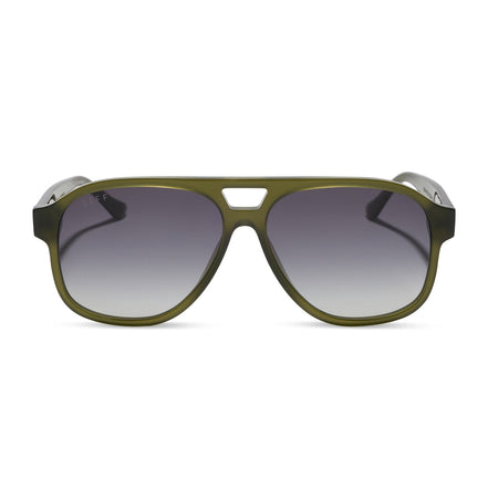 Nash Sunglasses — Milky Olive + Grey Gradient