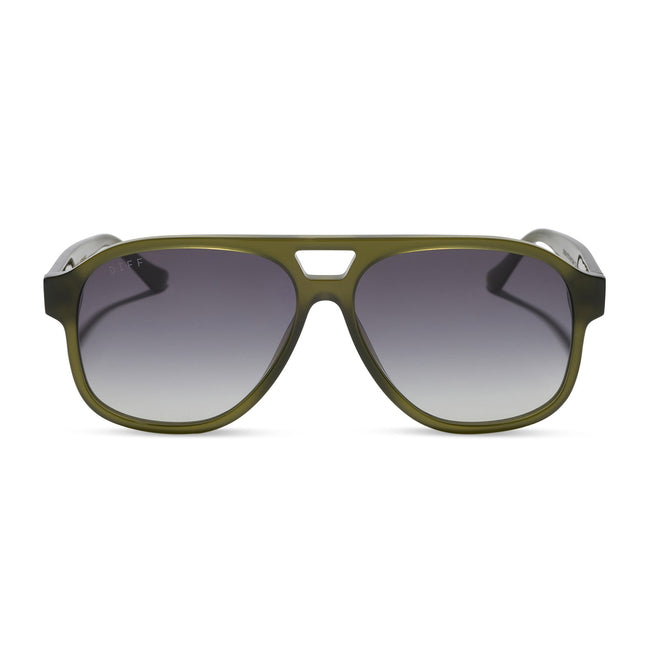 Nash Sunglasses — Milky Olive + Grey Gradient