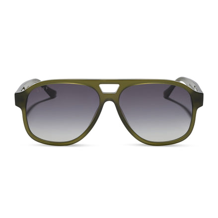 Nash Sunglasses — Milky Olive + Grey Gradient