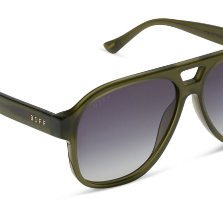 Nash Sunglasses — Milky Olive + Grey Gradient