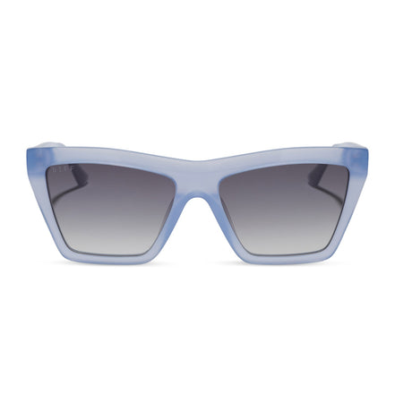 Vivi Sunglasses — Milky Blue Pearl + Grey Gradient