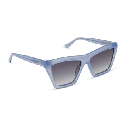 Vivi Sunglasses — Milky Blue Pearl + Grey Gradient