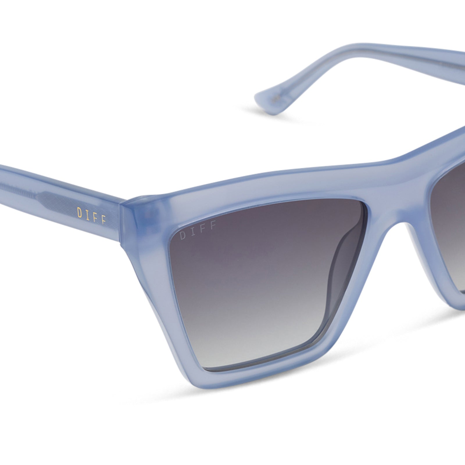 Vivi Sunglasses — Milky Blue Pearl + Grey Gradient