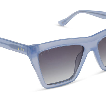 Vivi Sunglasses — Milky Blue Pearl + Grey Gradient
