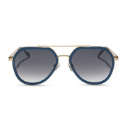 Joey Sunglasses — Clubhouse Blue + Brushed Gold + Grey Gradient