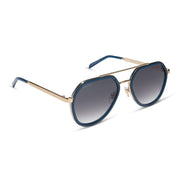 Joey Sunglasses — Clubhouse Blue + Brushed Gold + Grey Gradient