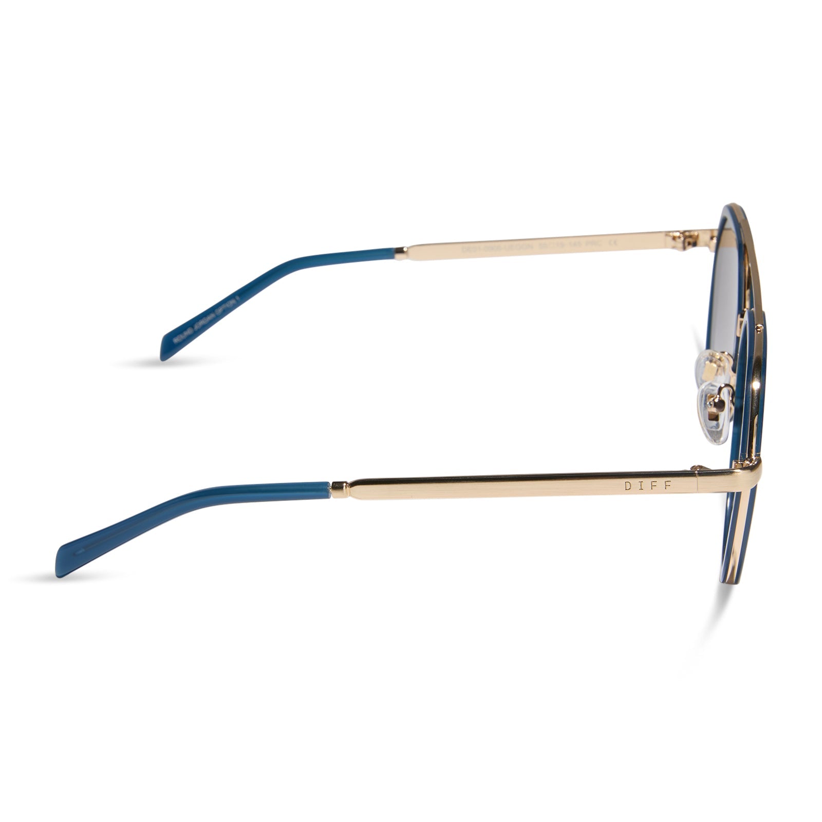 Joey Sunglasses — Clubhouse Blue + Brushed Gold + Grey Gradient