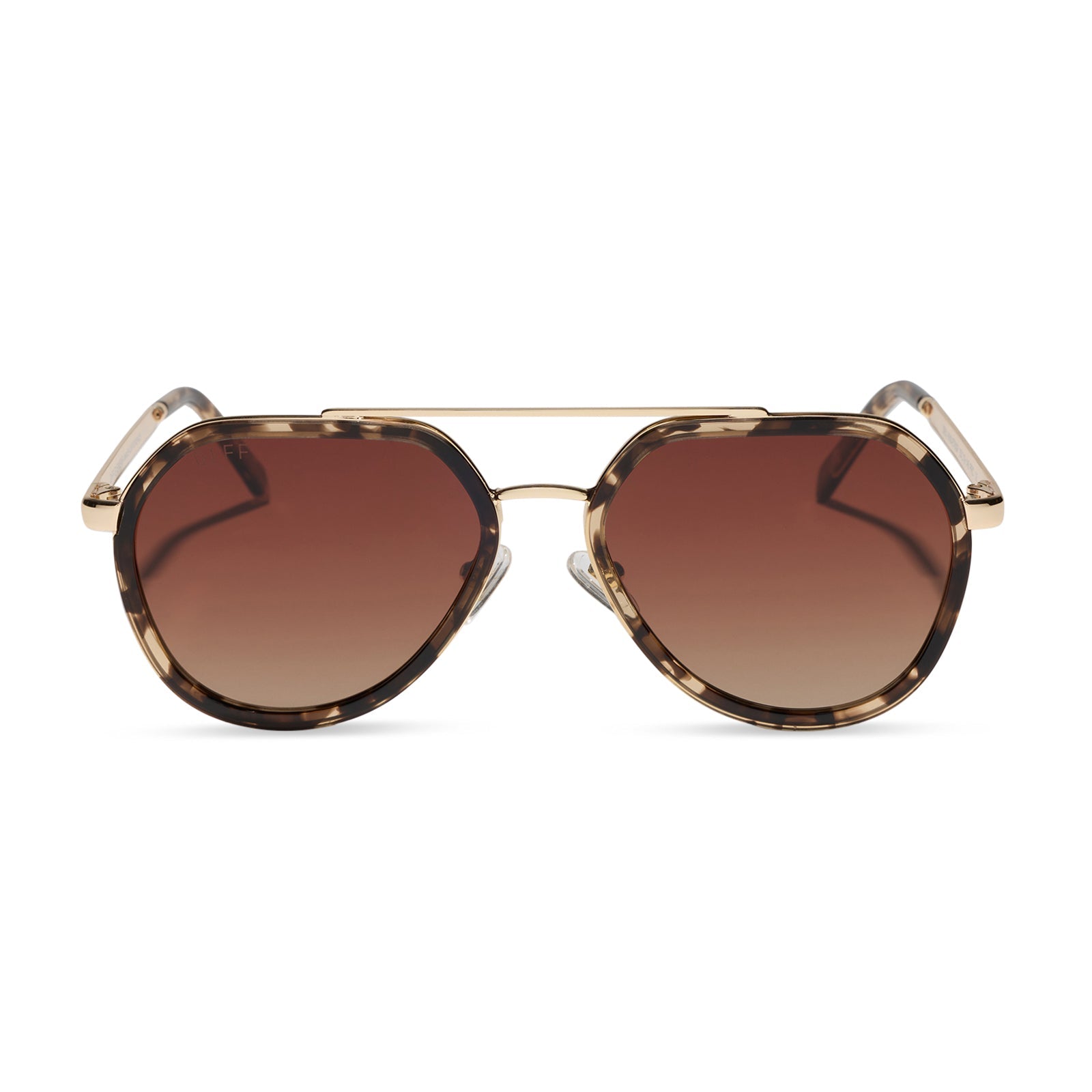 Joey Sunglasses — Espresso Tortoise + Gold + Brown Gradient Polarized