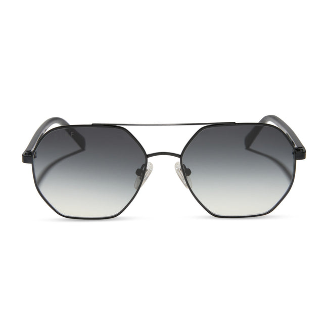 Joelle Sunglasses — Black + Grey Gradient Polarized