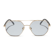 Joelle Sunglasses — Gold + Chocolate Crystal + Grey Tint