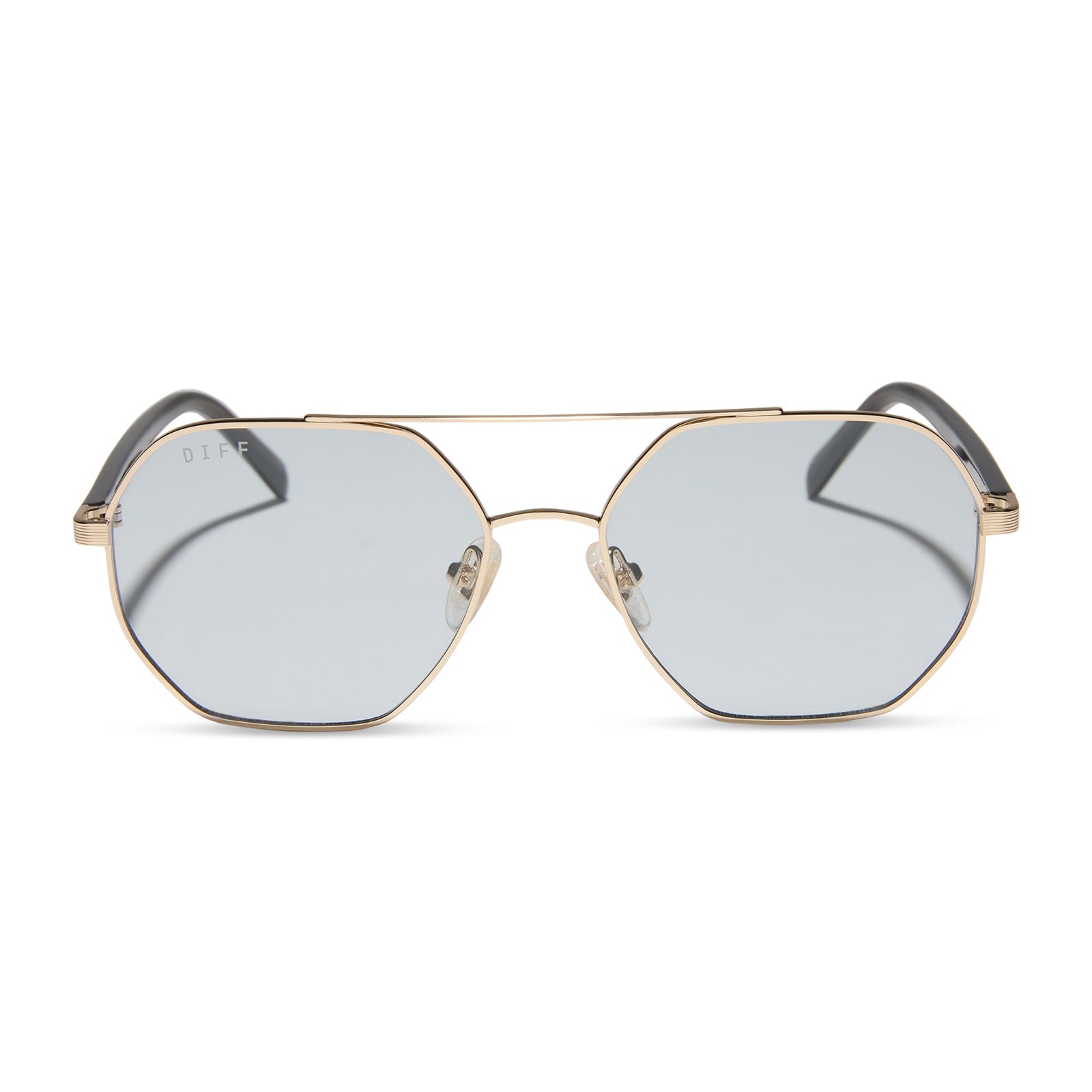 Joelle Sunglasses — Gold + Chocolate Crystal + Grey Tint