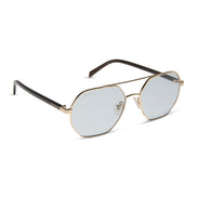 Joelle Sunglasses — Gold + Chocolate Crystal + Grey Tint