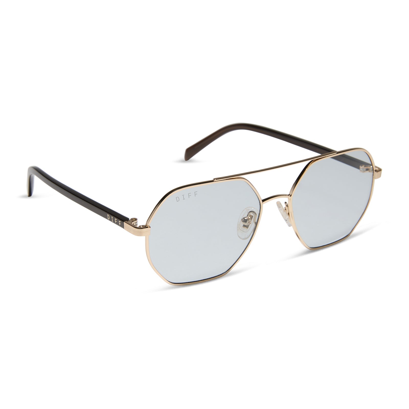 Joelle Sunglasses — Gold + Chocolate Crystal + Grey Tint