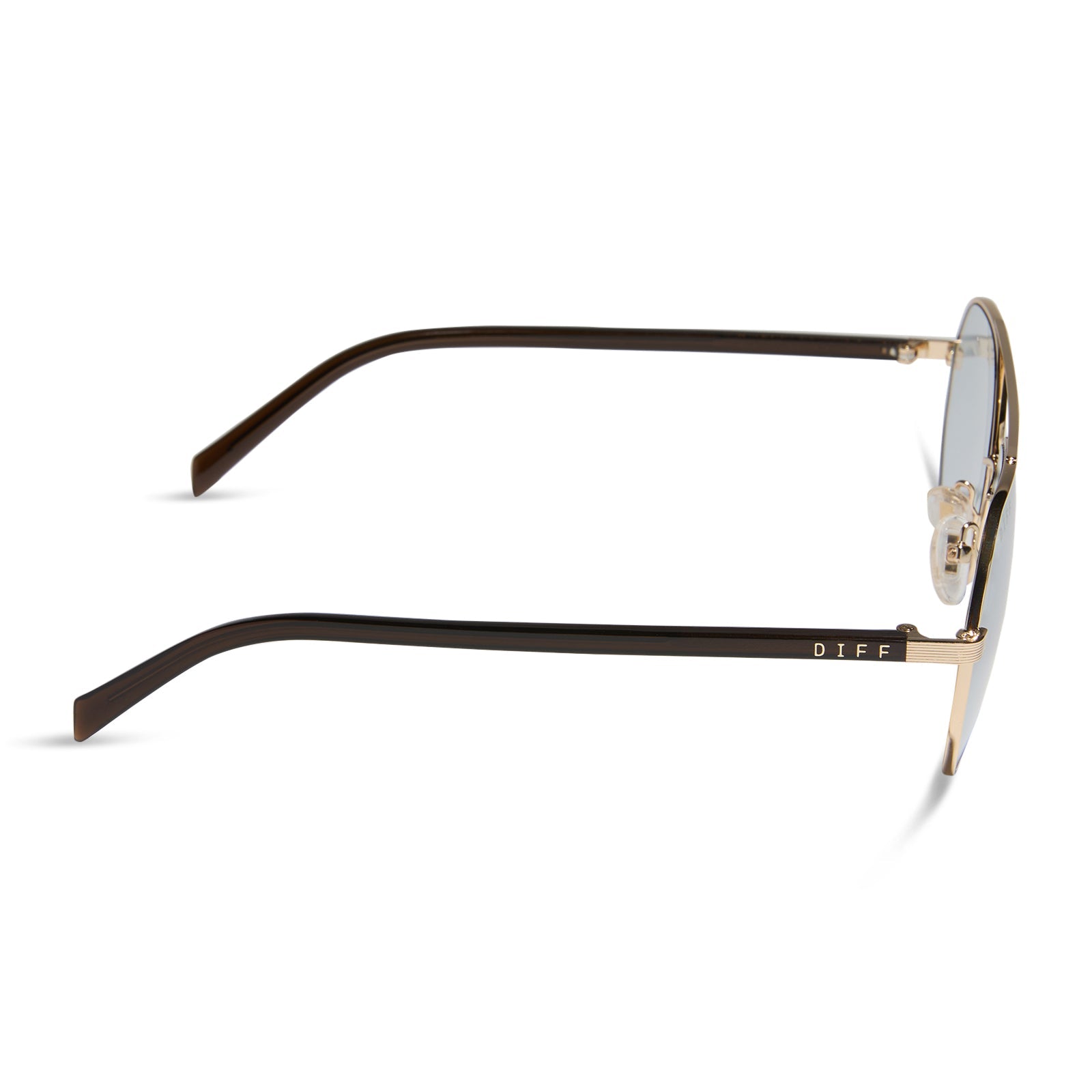 Joelle Sunglasses — Gold + Chocolate Crystal + Grey Tint