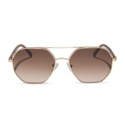 Joelle Sunglasses — Gold + Horn Tortoise + Brown Gradient