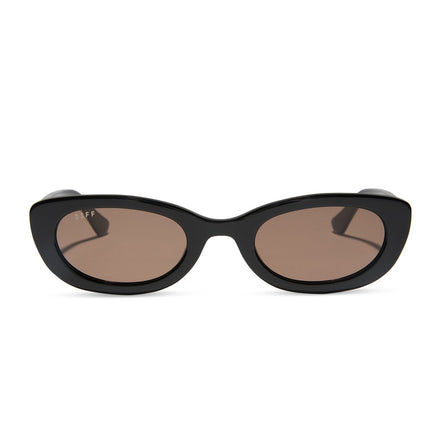 Raya Sunglasses — Black + Brown