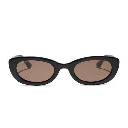 Raya Sunglasses — Black + Brown