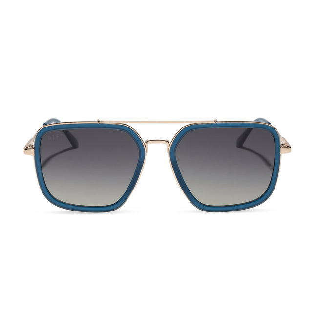 Jordan Sunglasses — Clubhouse Blue + Gold + Grey Gradient Polarized
