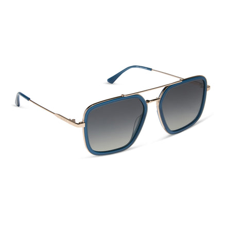 Jordan Sunglasses — Clubhouse Blue + Gold + Grey Gradient Polarized