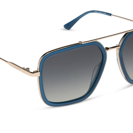 Jordan Sunglasses — Clubhouse Blue + Gold + Grey Gradient Polarized