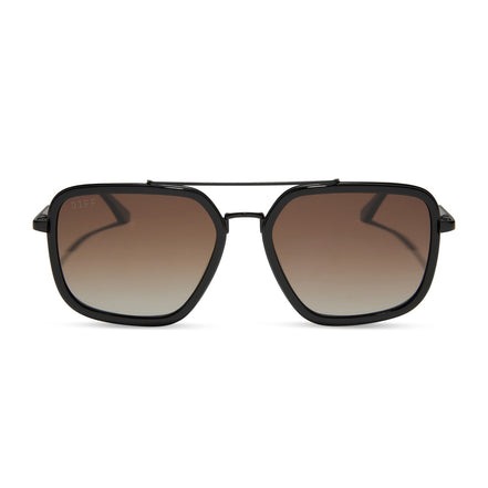 Jordan Sunglasses — Matte Black + Brown Gradient Polarized