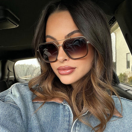 Jordan Sunglasses — Whiskey + Gold + Grey Gradient