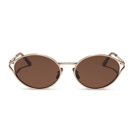 Juliette Sunglasses — Brushed Gold + Truffle Polarized