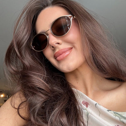 Juliette Sunglasses — Brushed Gold + Truffle Polarized