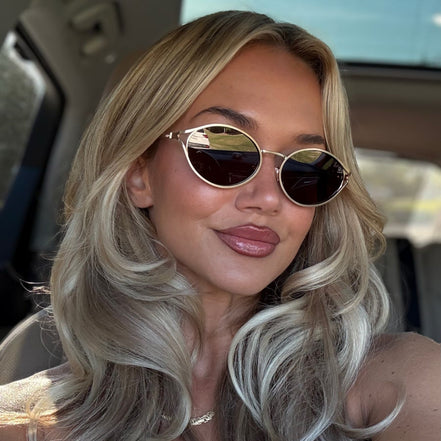 Juliette Sunglasses — Brushed Gold + Truffle Polarized