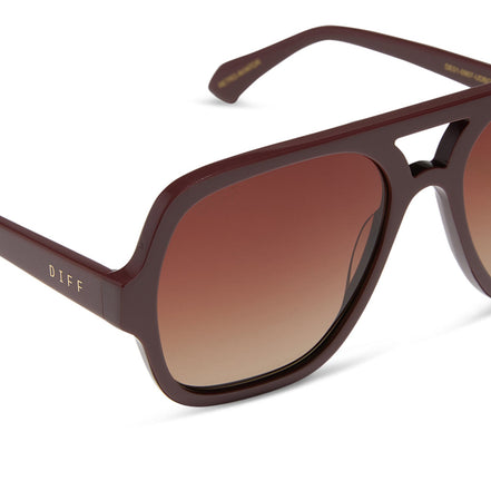Layton Sunglasses — Rugby Red + Brown Gradient Polarized