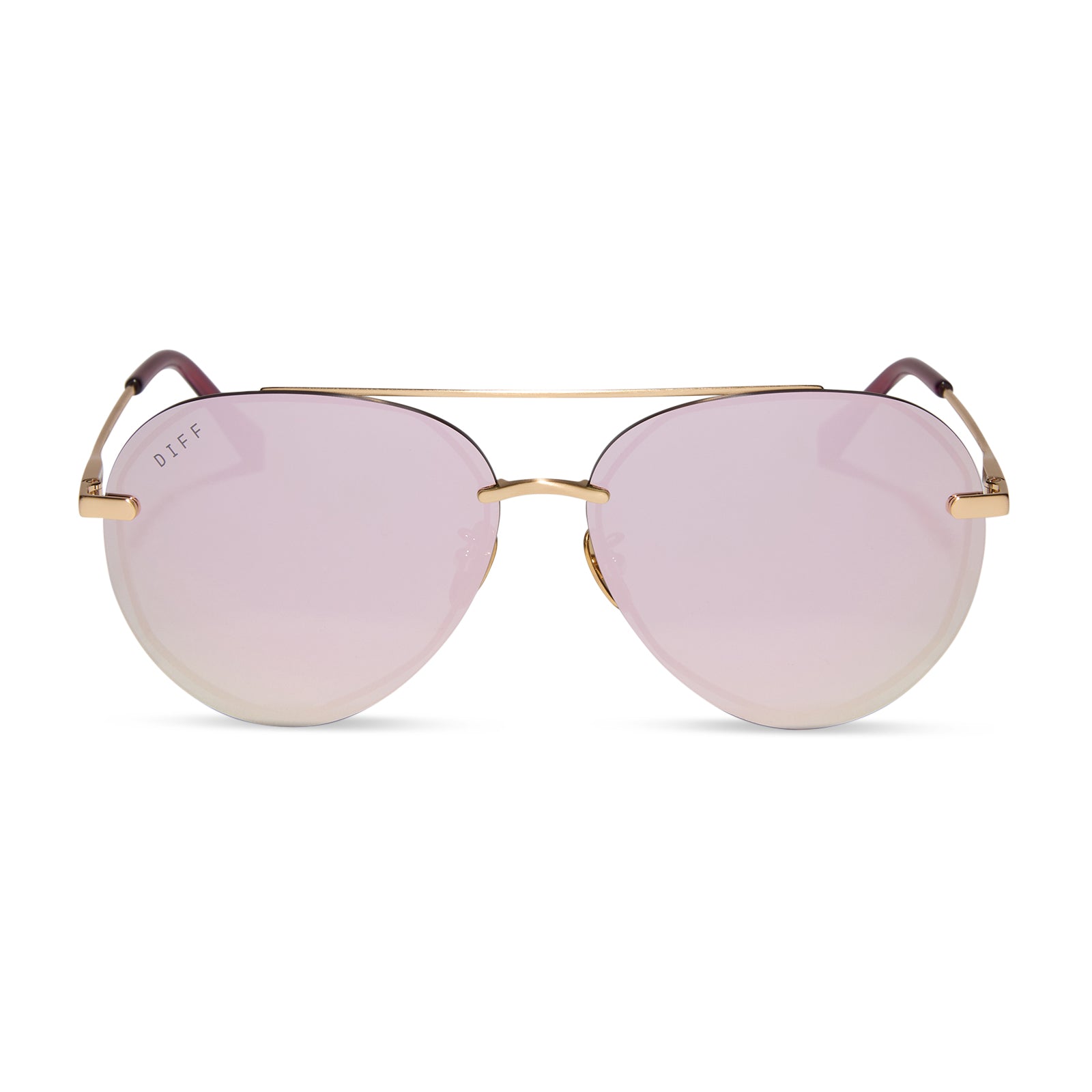 Lenox Sunglasses — Brushed Gold + Cherry Blossom Mirror