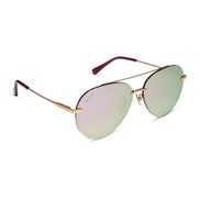 Lenox Sunglasses — Brushed Gold + Cherry Blossom Mirror