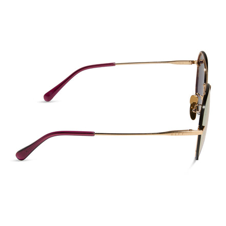 Lenox Sunglasses — Brushed Gold + Cherry Blossom Mirror
