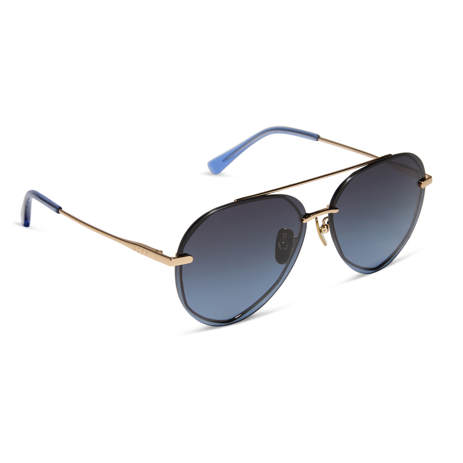 Lenox Sunglasses — Gold + Blue Gradient Polarized