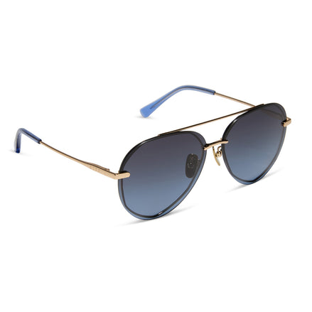 Lenox Sunglasses — Gold + Blue Gradient Polarized