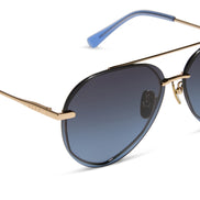 Lenox Sunglasses — Gold + Blue Gradient Polarized