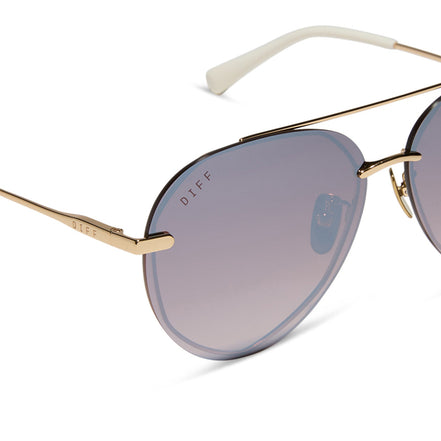 Lenox Sunglasses — Gold + Brown Gradient Mirror Polarized