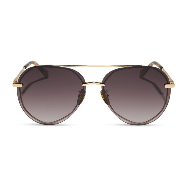 Lenox Sunglasses — Gold + Sea Tortoise + Brown Gradient