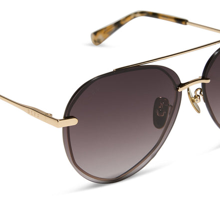 Lenox Sunglasses — Gold + Sea Tortoise + Brown Gradient