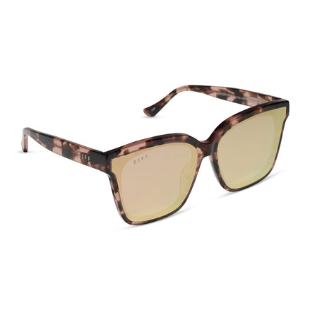Meredith II Sunglasses — Himalayan Tortoise + Taupe Mirror