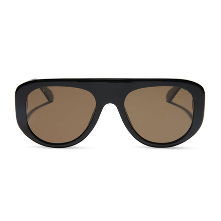 Morgan Sunglasses — Black + Brown Polarized