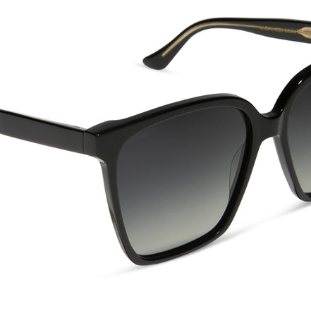 Naomi Sunglasses — Black + Grey Gradient Polarized
