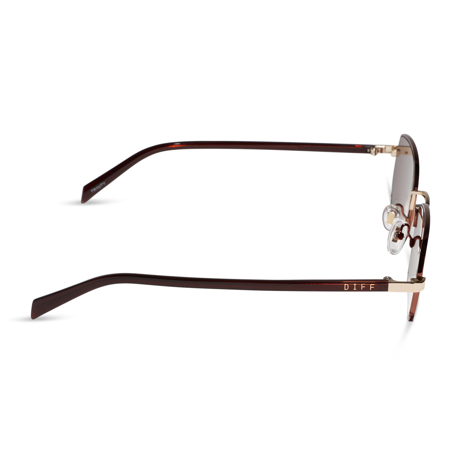 Trinity Sunglasses — Brown + Gold + Brown Crystal