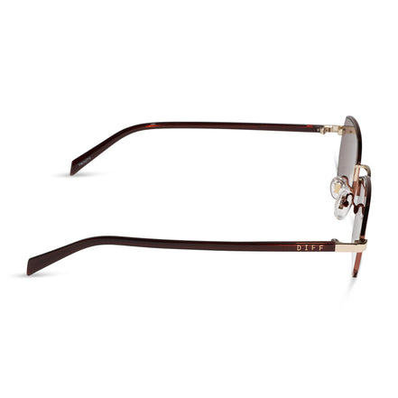 Trinity Sunglasses — Brown + Gold + Brown Crystal