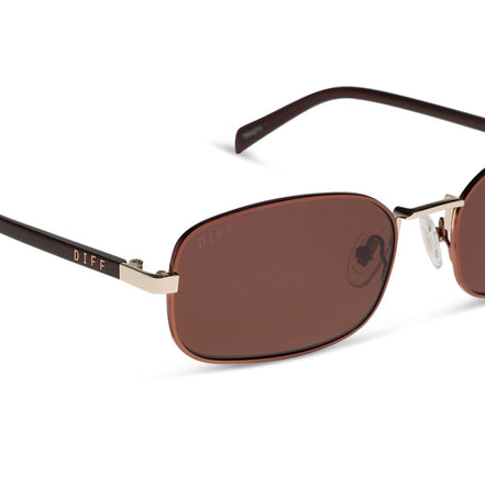 Trinity Sunglasses — Brown + Gold + Brown Crystal